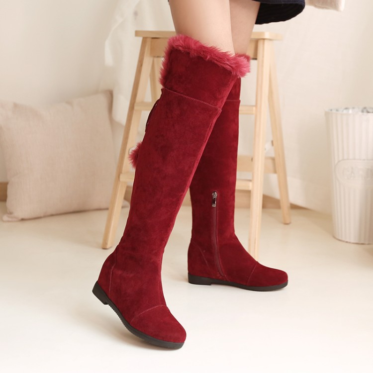 Women's Over-the-Knee Fashion Boots - Lace-Up Low Heel