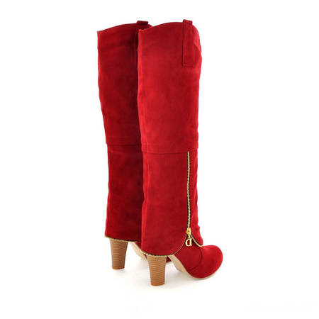 Women's Over-the-Knee Pointed Toe Fashion Boots with Side Zipper