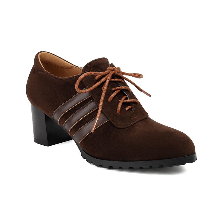 Women's Fashion Flat Shoes with Round Toe and Chunky Mid Heel