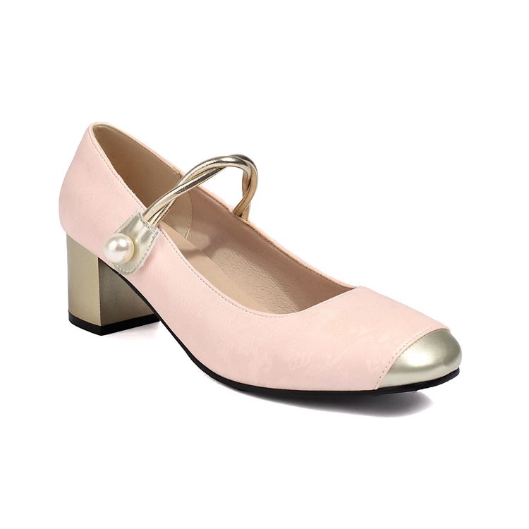 Women's Fashion Flat Shoes with Buckle Strap and Round Toe