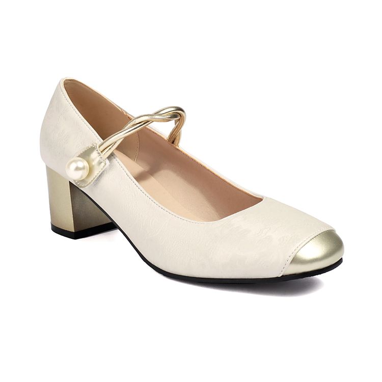 Women's Fashion Flat Shoes with Buckle Strap and Round Toe