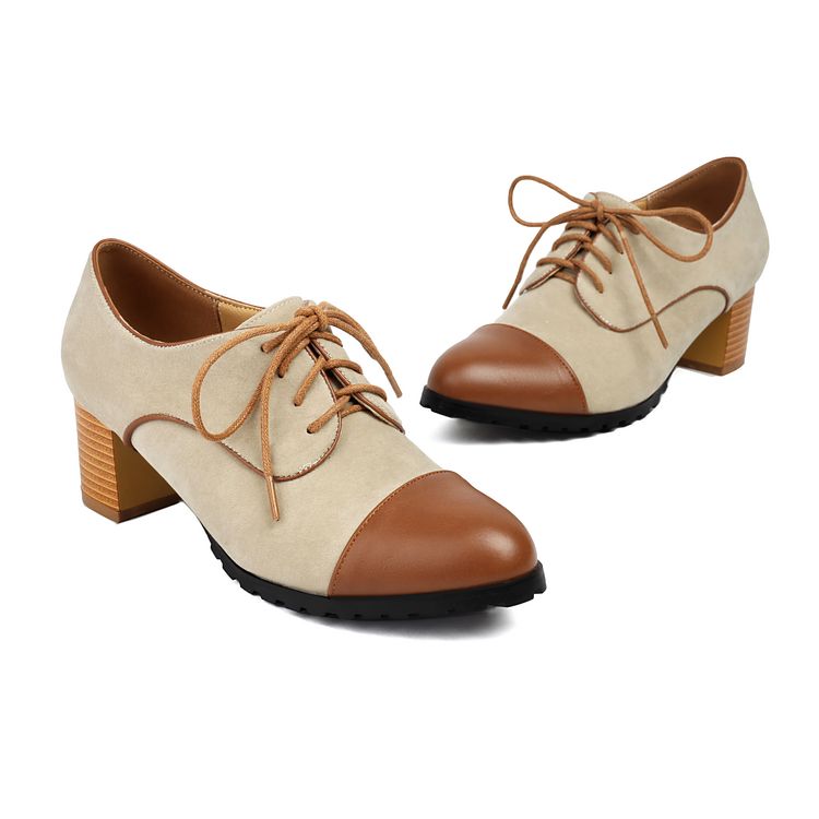 Women's Fashion Flat Shoes Round Toe Chunky Heel