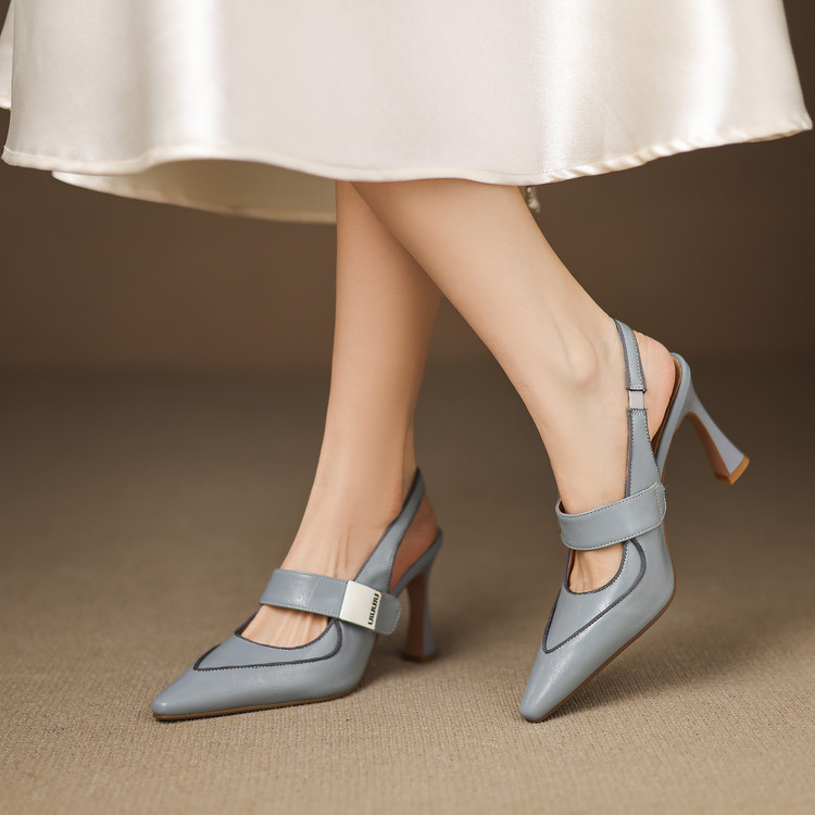 Women's Pointed Toe T-Strap High Heel Sandals