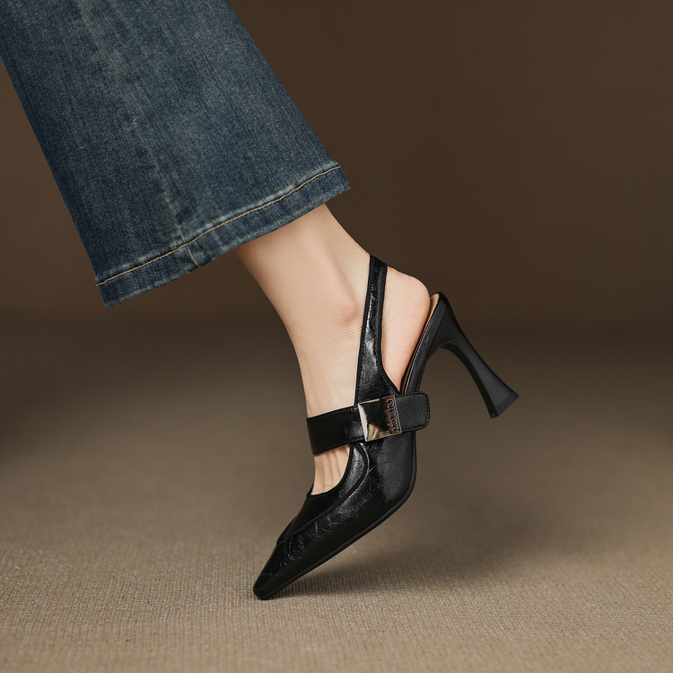 Women's Pointed Toe T-Strap High Heel Sandals