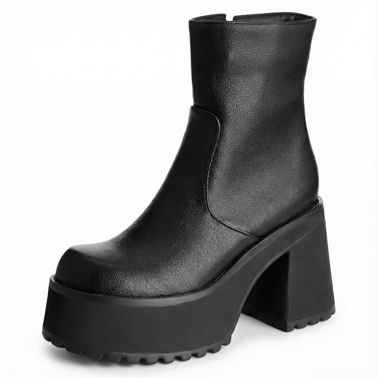 20260106012932033_750.jpg Women's Square Toe Platform Mid-Calf Boots with Side Zipper